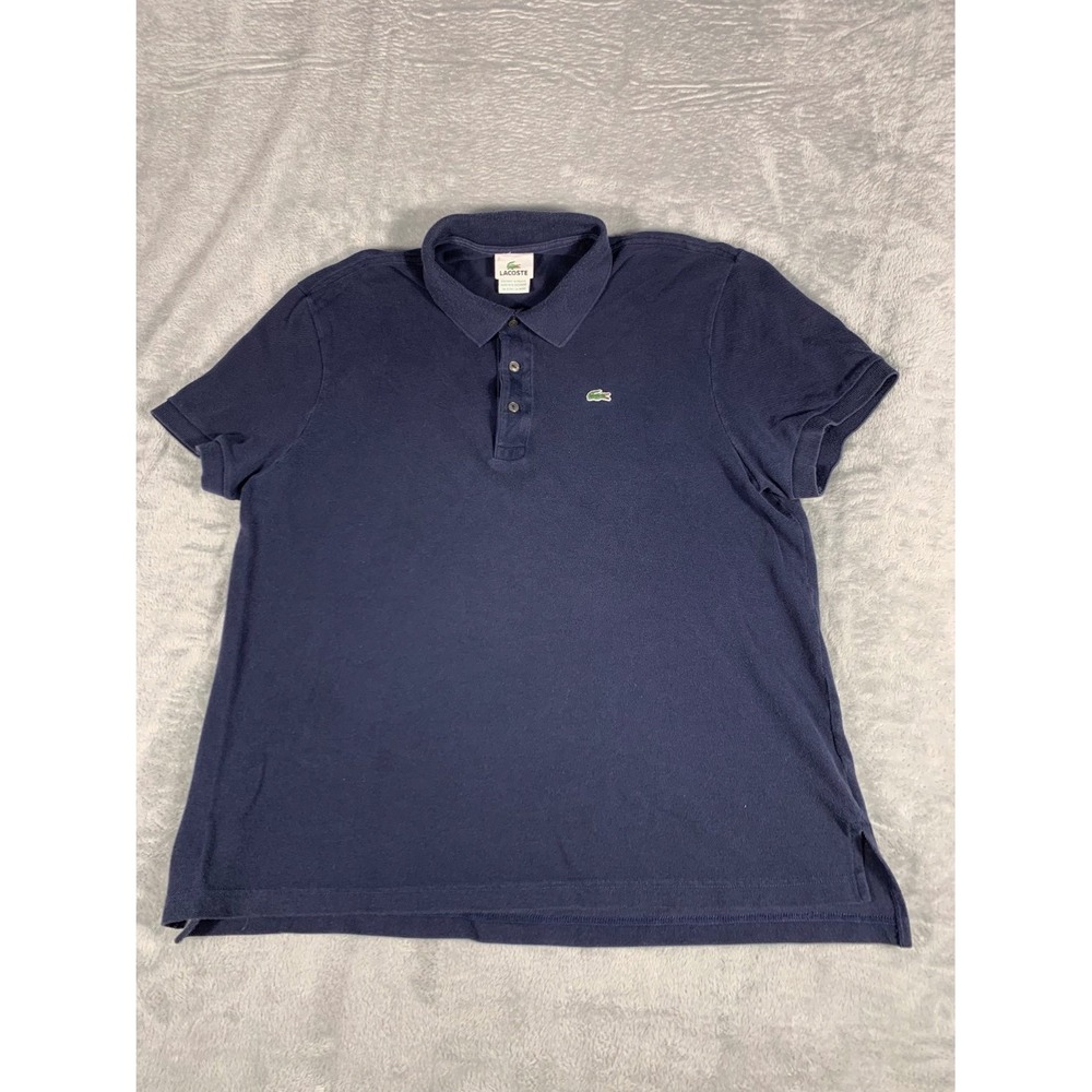 Lacoste Classic Fit Polo Mens Size 7 Blue Short Sleeve Embroidered